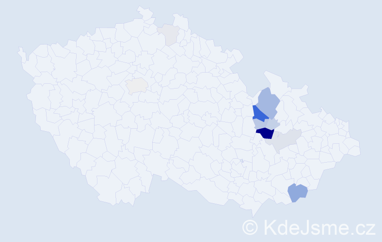 Příjmení: 'Blaháček', počet výskytů 38 v celé ČR