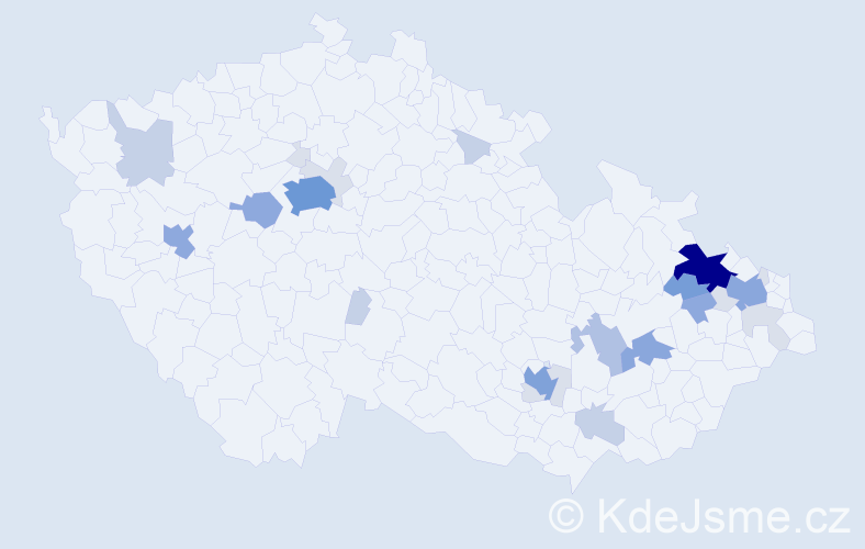 Příjmení: 'Kolovrat', počet výskytů 83 v celé ČR