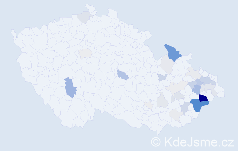 Příjmení: 'Kysučan', počet výskytů 114 v celé ČR