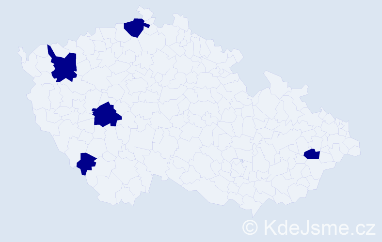 Příjmení: 'Gunda', počet výskytů 5 v celé ČR