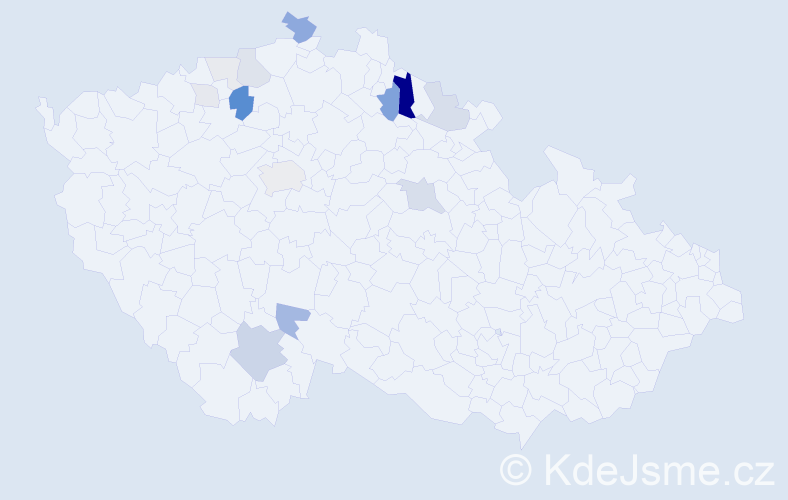 Příjmení: 'Kosáček', počet výskytů 49 v celé ČR