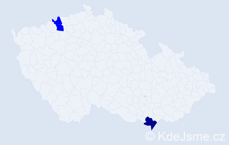 Příjmení: 'Fajtáková', počet výskytů 4 v celé ČR