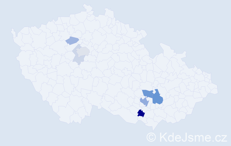 Příjmení: 'Sitar', počet výskytů 21 v celé ČR