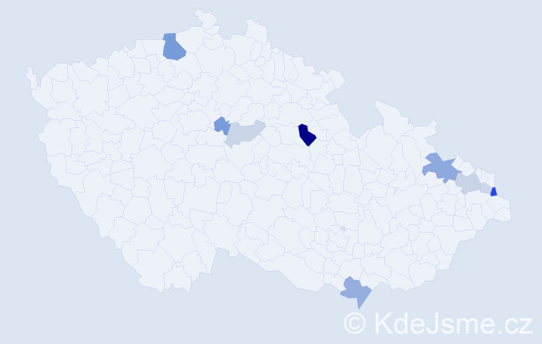 Příjmení: 'Belás', počet výskytů 22 v celé ČR