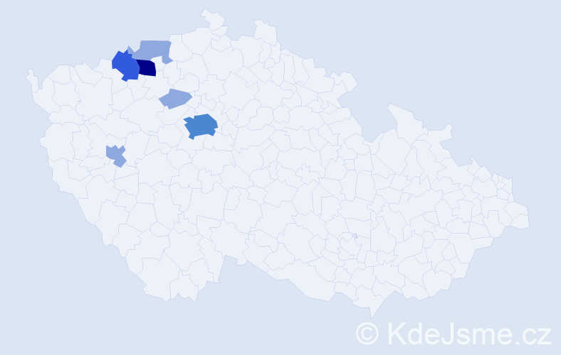 Příjmení: 'Niš', počet výskytů 14 v celé ČR