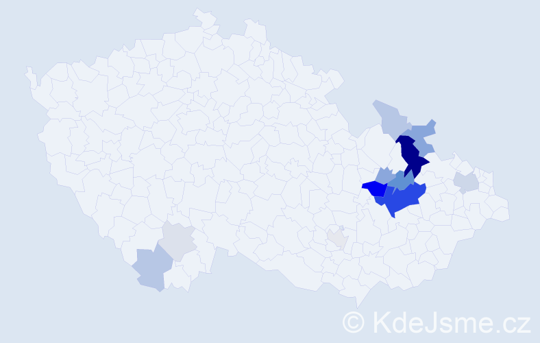 Příjmení: 'Grofek', počet výskytů 39 v celé ČR