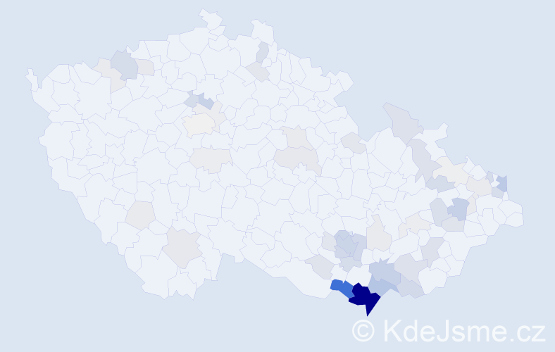 Příjmení: 'Vlašic', počet výskytů 211 v celé ČR