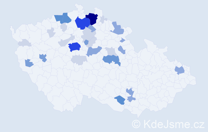 Příjmení: 'Svatuška', počet výskytů 95 v celé ČR