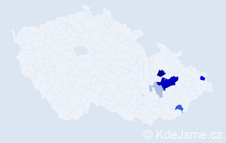 Příjmení: 'Brumarová', počet výskytů 21 v celé ČR