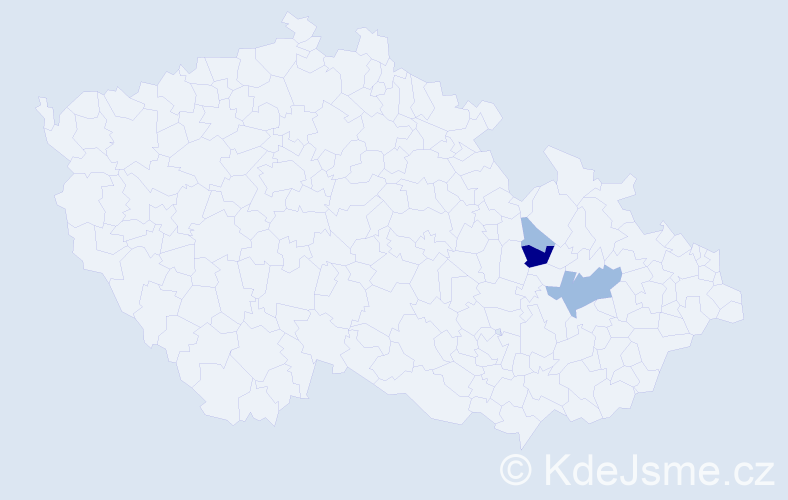 Příjmení: 'Habrluková', počet výskytů 6 v celé ČR