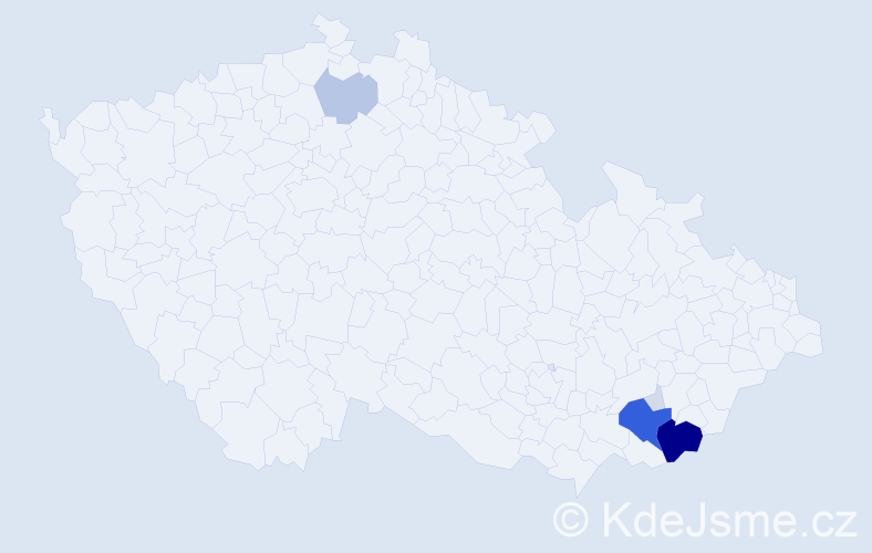Příjmení: 'Pěrková', počet výskytů 30 v celé ČR
