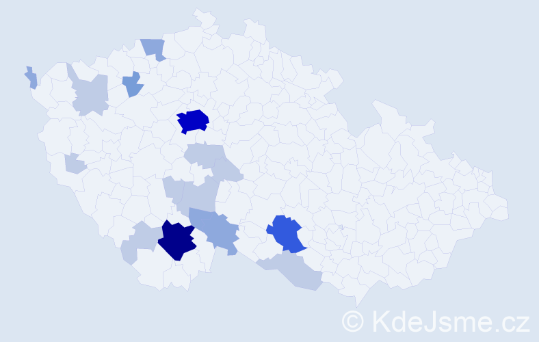 Příjmení: 'Pavlečková', počet výskytů 44 v celé ČR