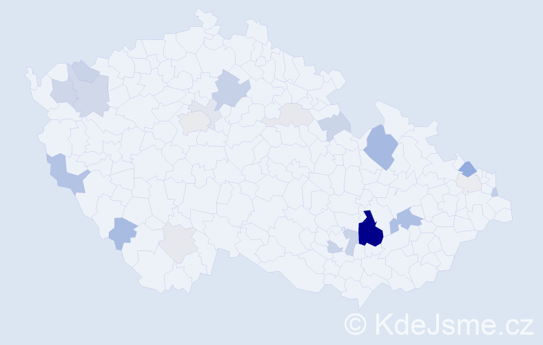 Příjmení: 'Karabinová', počet výskytů 54 v celé ČR