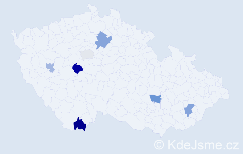 Příjmení: 'Ulzii', počet výskytů 7 v celé ČR