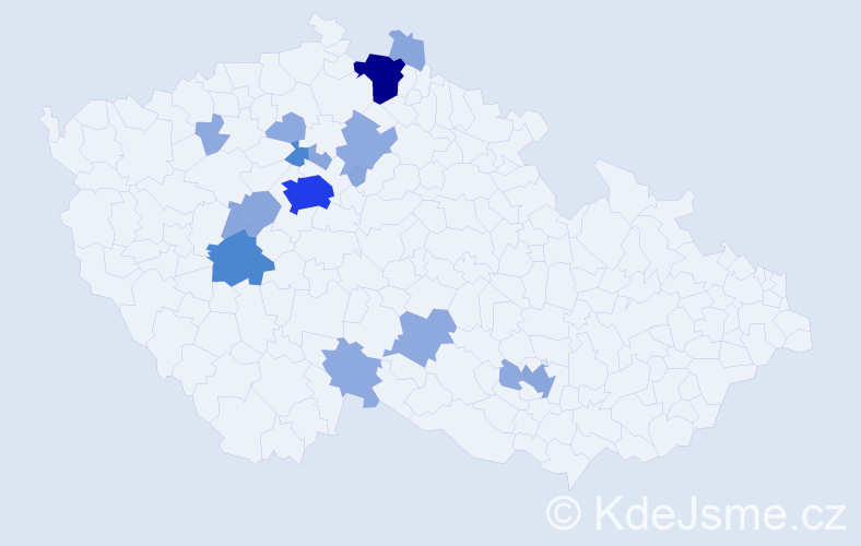 Příjmení: 'Dörfl', počet výskytů 41 v celé ČR