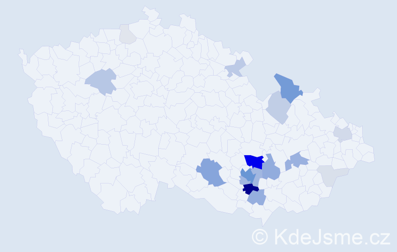 Příjmení: 'Štelcl', počet výskytů 82 v celé ČR