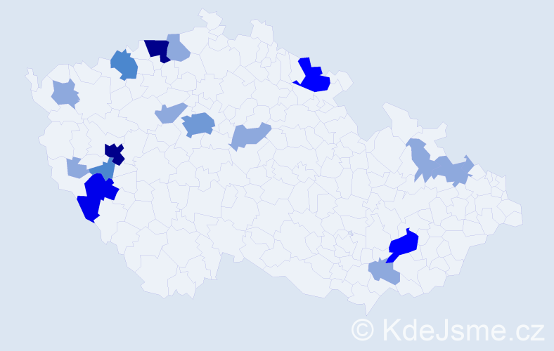 Příjmení: 'Voch', počet výskytů 42 v celé ČR