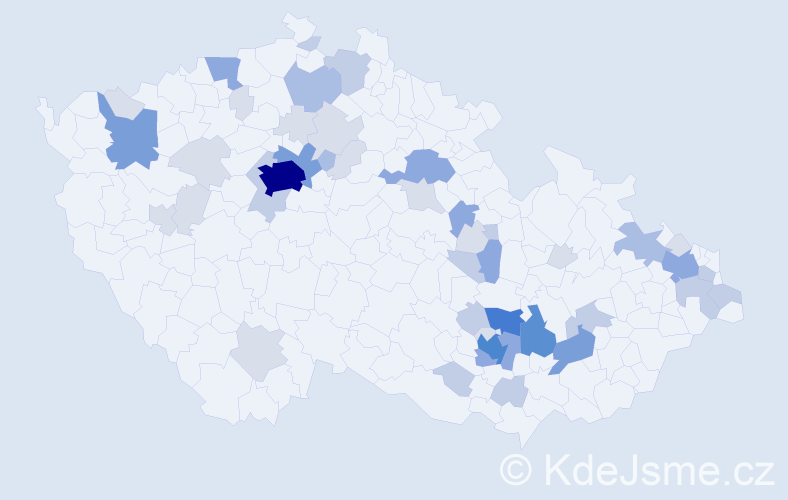 Příjmení: 'Pásek', počet výskytů 140 v celé ČR