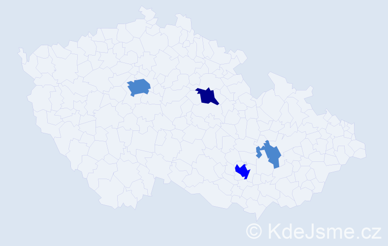 Příjmení: 'Kavička', počet výskytů 7 v celé ČR