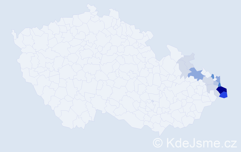 Příjmení: 'Widenka', počet výskytů 55 v celé ČR