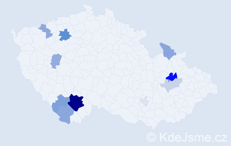 Příjmení: 'Edelmanová', počet výskytů 23 v celé ČR