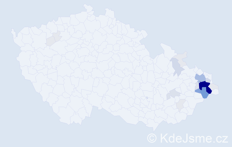Příjmení: 'Zlá', počet výskytů 96 v celé ČR