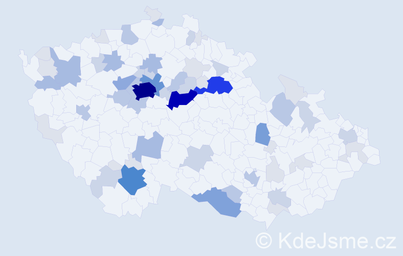 Příjmení: 'Hollerová', počet výskytů 202 v celé ČR