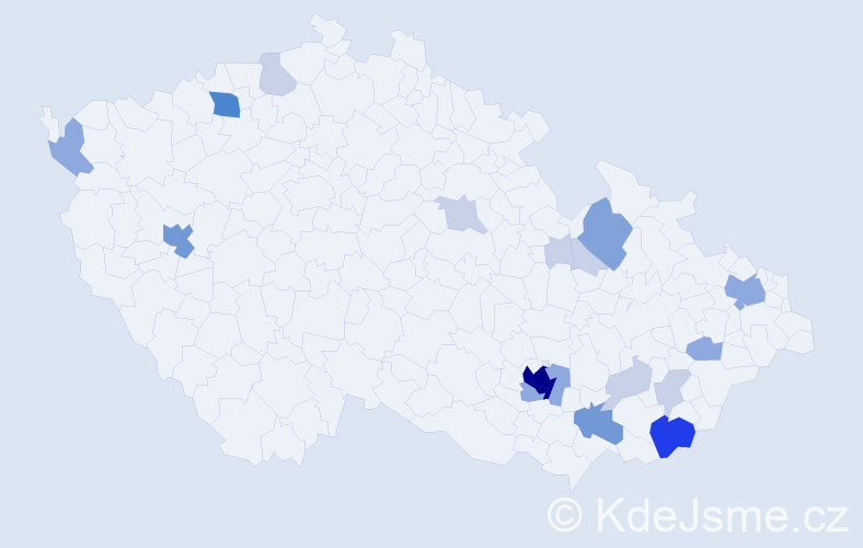 Příjmení: 'Mikliš', počet výskytů 51 v celé ČR
