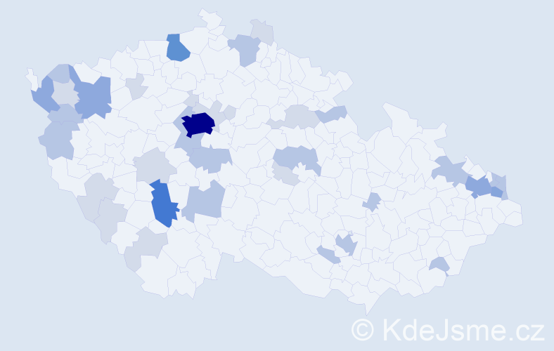 Příjmení: 'Bernáth', počet výskytů 92 v celé ČR