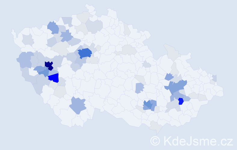 Příjmení: 'Trhlík', počet výskytů 292 v celé ČR