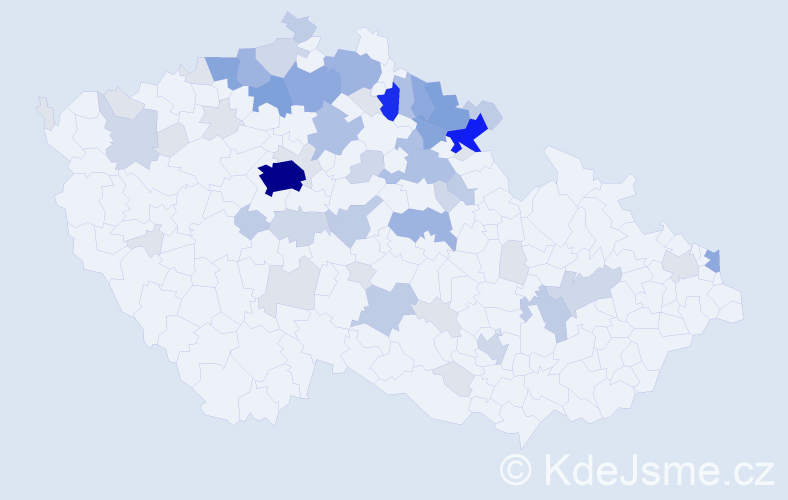 Příjmení: 'Klikarová', počet výskytů 207 v celé ČR