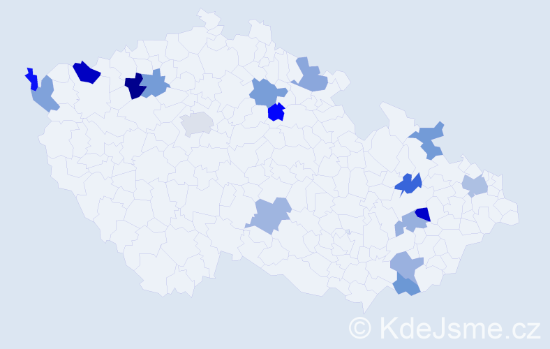 Příjmení: 'Arvayová', počet výskytů 21 v celé ČR