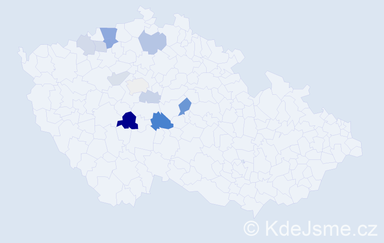 Příjmení: 'Podrázký', počet výskytů 22 v celé ČR