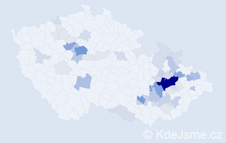 Příjmení: 'Kameníčková', počet výskytů 165 v celé ČR