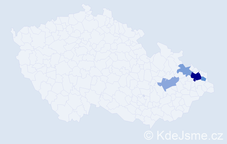 Příjmení: 'Vylegala', počet výskytů 24 v celé ČR