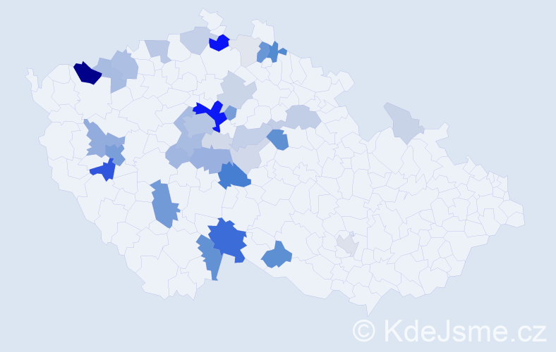 Příjmení: 'Ledecký', počet výskytů 143 v celé ČR