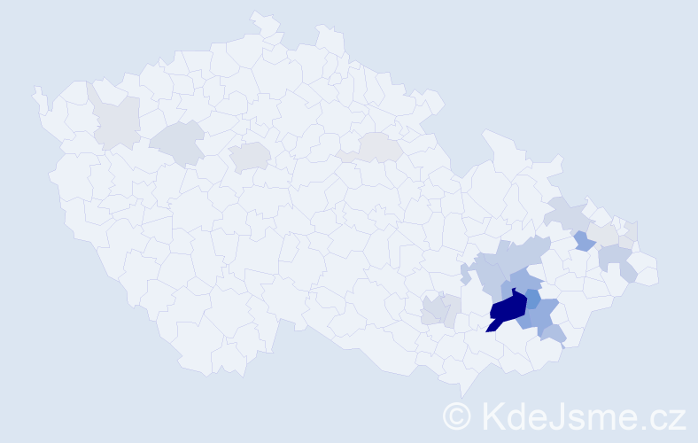 Příjmení: 'Klabal', počet výskytů 79 v celé ČR