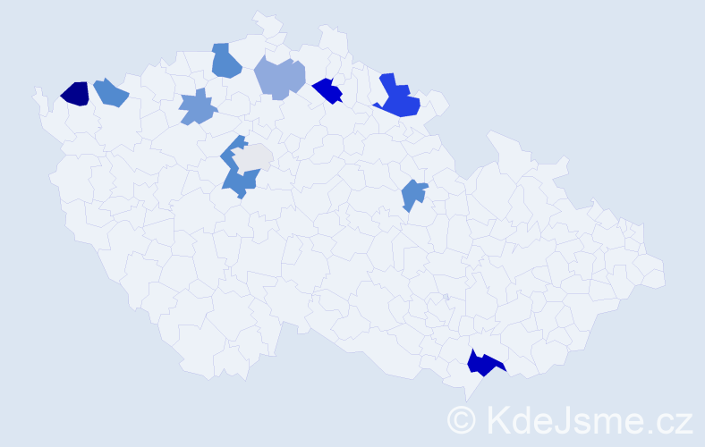 Příjmení: 'Prokopenková', počet výskytů 21 v celé ČR