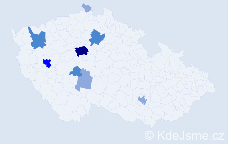 Příjmení: 'Chaba', počet výskytů 19 v celé ČR