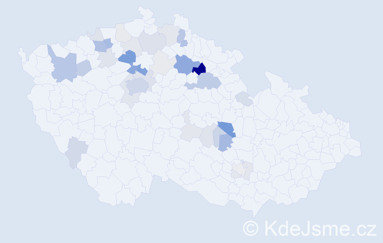 Příjmení: 'Rubínová', počet výskytů 118 v celé ČR
