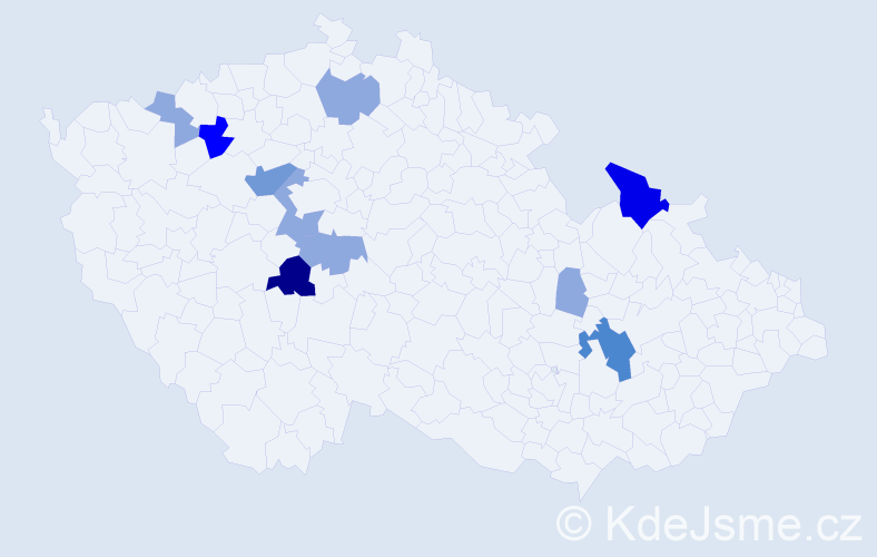 Příjmení: 'Raifová', počet výskytů 25 v celé ČR