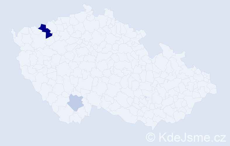 Příjmení: 'Csoka', počet výskytů 5 v celé ČR
