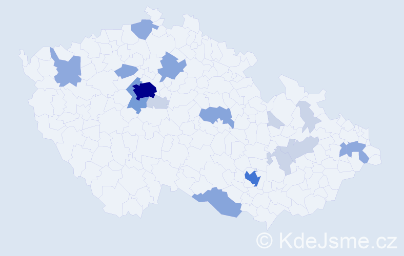Příjmení: 'Roberts', počet výskytů 49 v celé ČR