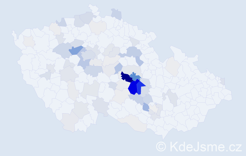 Příjmení: 'Jun', počet výskytů 246 v celé ČR