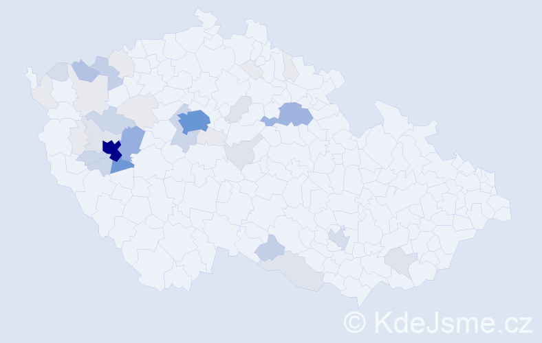Příjmení: 'Vyletová', počet výskytů 170 v celé ČR