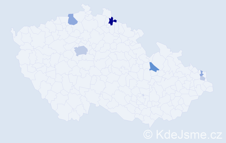 Příjmení: 'Benkö', počet výskytů 20 v celé ČR