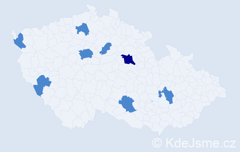 Příjmení: 'Gombojav', počet výskytů 10 v celé ČR