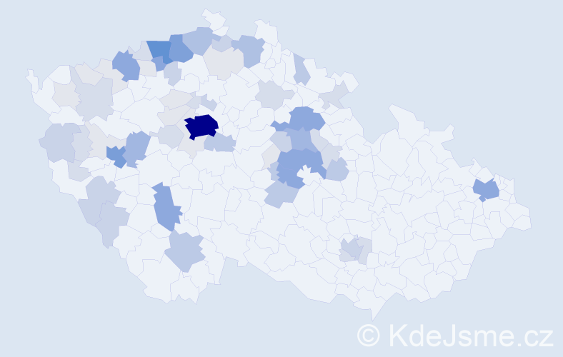 Příjmení: 'Mergl', počet výskytů 222 v celé ČR