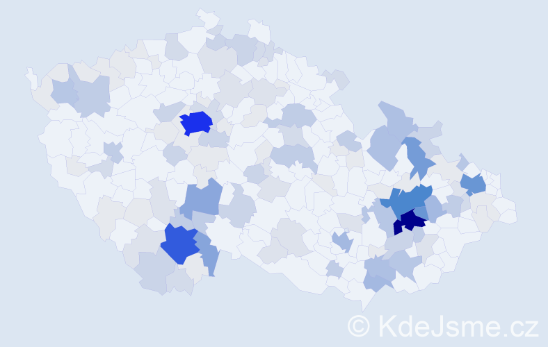 Příjmení: 'Bouchal', počet výskytů 464 v celé ČR