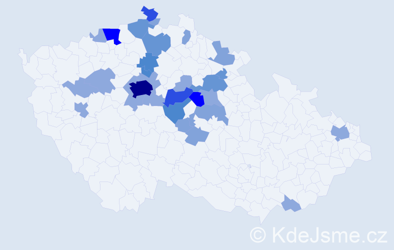 Příjmení: 'Semelková', počet výskytů 77 v celé ČR